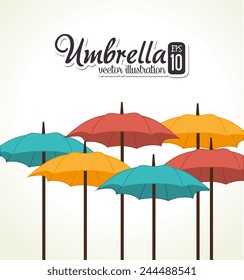 Umbrella design over white background, vector illustration.