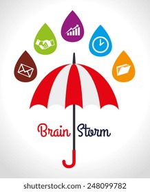 Umbrella design over white background, vector illustration.