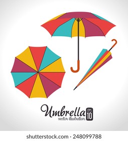 Umbrella design over white background, vector illustration.