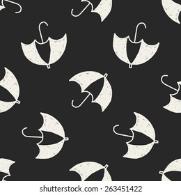 umbrella doodle drawing seamless pattern background
