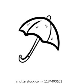 umbrella doodle icon vector 
