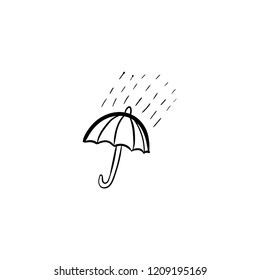 umbrella doodle icon vector 