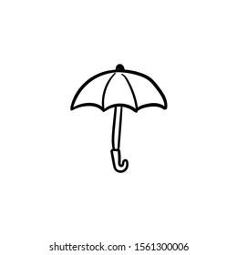 umbrella doodle icon vector hand drawing 