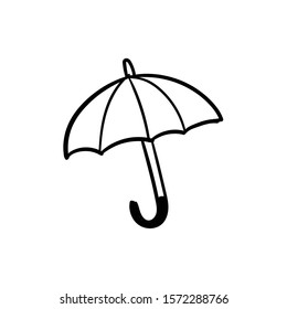umbrella doodle icon vector hand drawing 