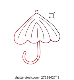 Umbrella doodle icon with white background vector stock illustration