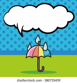 umbrella doodle, speech bubble