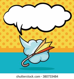 umbrella doodle, speech bubble