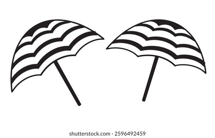 umbrella drawing black color sign symbol character cartoon icon sign decoration ornament rain weather protection doodle open parasol fashion season summer time umbrella beach element safety cartoon 
