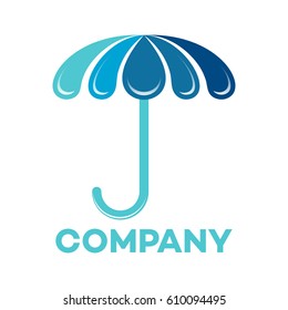 Umbrella and drop of water logo