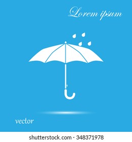 Umbrella and drop water, vector icon