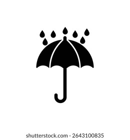 Guarda-chuva com gotículas no topo para dia chuvoso ou ilustração do tempo