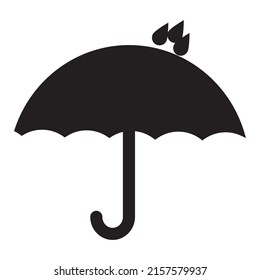 Paraguas con icono de gotas aislado ilustración vectorial. Iconos vectoriales de estilo negro de alta calidad