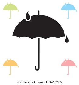 Umbrella with drops of water.Vector. EPS-10 (non transparent elements,non gradient) 