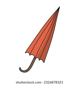 Umbrella element. cute vector doodle.  cozy fall element