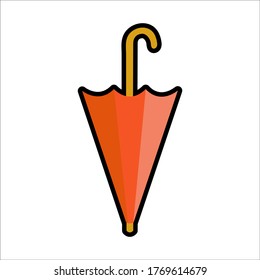 Umbrella emoticon vector illustration on white background.