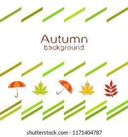 umbrella falling leaves autumnal vector background