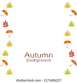 umbrella falling leaves autumnal vector background