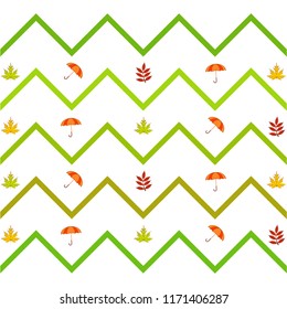 umbrella falling leaves autumnal vector background