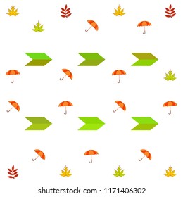 umbrella falling leaves autumnal vector background