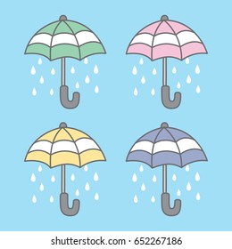 Umbrella fancy pastel icon Vector illustration