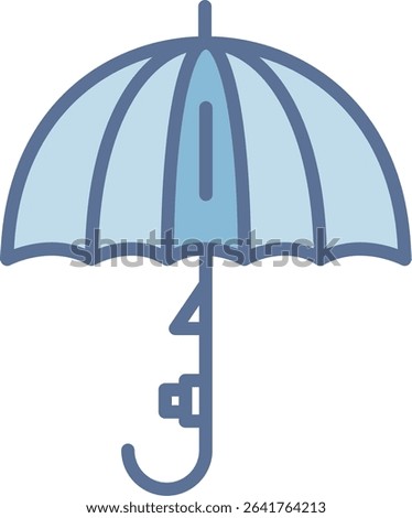 Umbrella Filled Blue Tone Icon