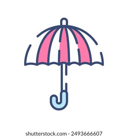 Icono de color lleno de paraguas, Ilustración vectorial