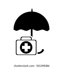 umbrella and first aid kit  icon