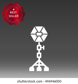 Umbrella and Flash on Tripod Vector Icon Illustration
