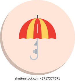 Icono de estilo de círculo plano de paraguas