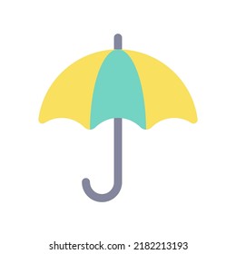 Umbrella flat color ui icon. Investment protection. Financial insurance. Weather accessory. Simple filled element for mobile app. Colorful solid pictogram. Vector isolated RGB illustration