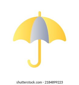 Umbrella flat gradient color ui icon. Investment protection. Financial insurance. Weather accessory. Simple filled pictogram. GUI, UX design for mobile application. Vector isolated RGB illustration