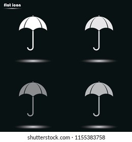 Umbrella flat grayscale vector icon.