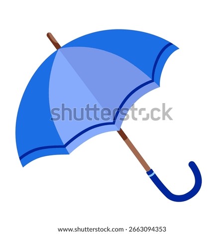 Umbrella flat icon. Blue umbrella. Rain protection. Illustration flat style. Symbol of protection and safety.