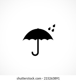 umbrella, flat icon isolated on white background