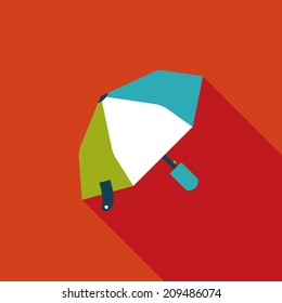 umbrella flat icon with long shadow