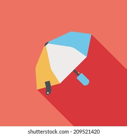 umbrella flat icon with long shadow