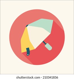 umbrella flat icon with long shadow