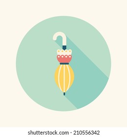 umbrella flat icon with long shadow