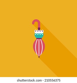 umbrella flat icon with long shadow