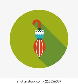 umbrella flat icon with long shadow