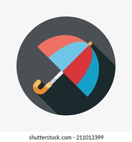 umbrella flat icon with long shadow