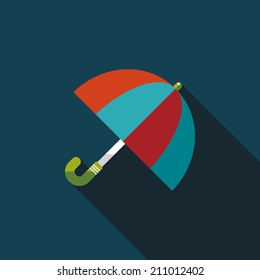 umbrella flat icon with long shadow