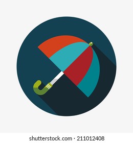 umbrella flat icon with long shadow