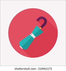 umbrella flat icon with long shadow