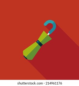 umbrella flat icon with long shadow