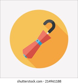 umbrella flat icon with long shadow
