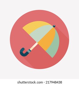 umbrella flat icon with long shadow