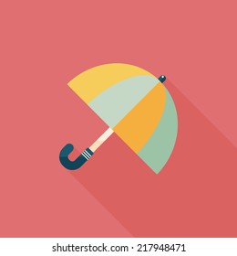 umbrella flat icon with long shadow