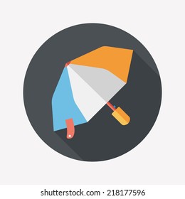 umbrella flat icon with long shadow