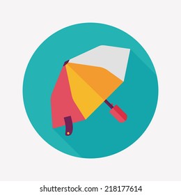 umbrella flat icon with long shadow